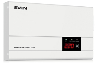 Фото товара Стабилизатор напряжения Sven AVR Slim 500 LCD.